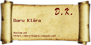 Daru Klára névjegykártya